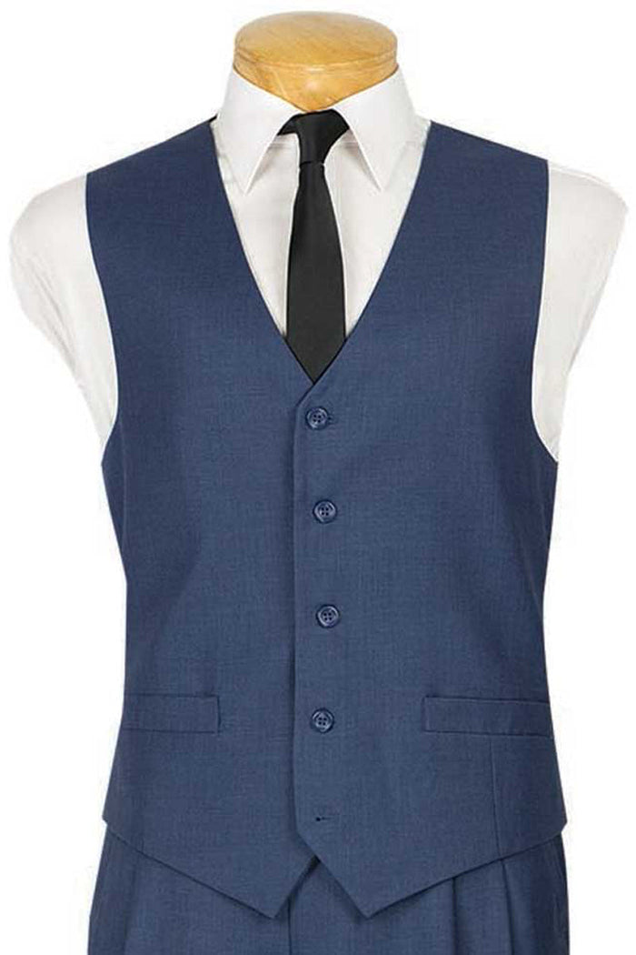 Classic Blue 5 Button Suit Vest for Men