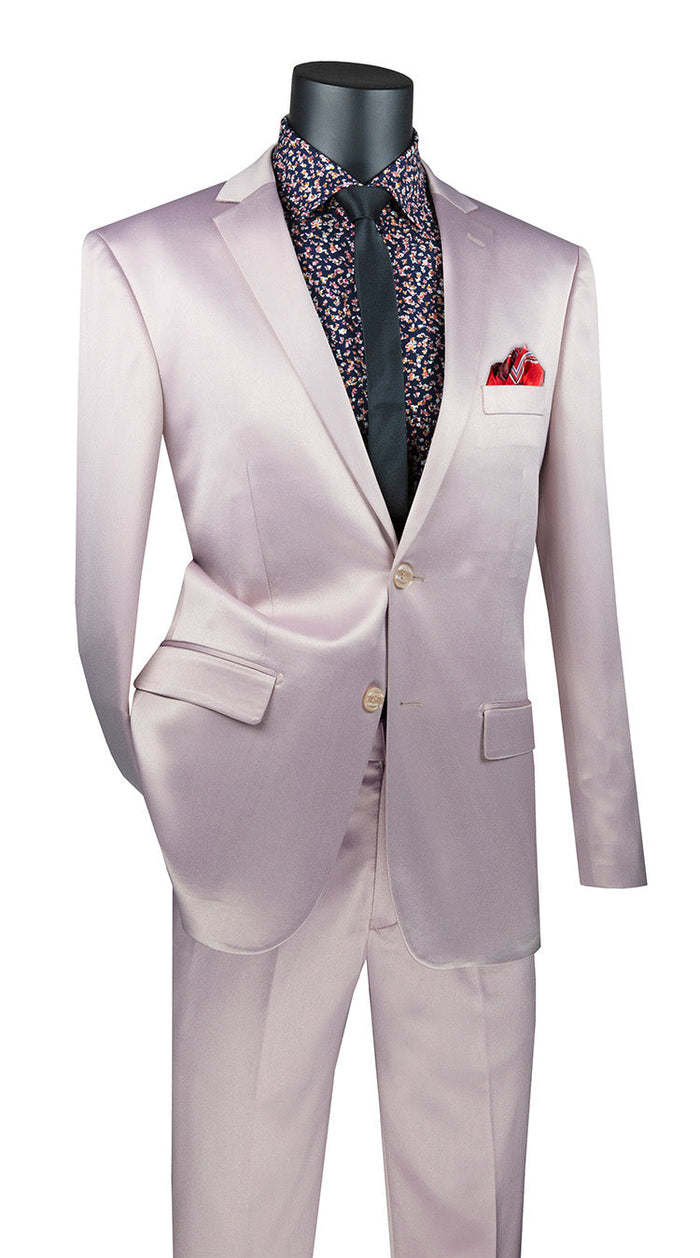 Ultra Slim Fit Sharkskin 2 Piece Suit by Vinci