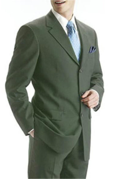 Men's Olive Classic 3-Button Suit, 2 Piece