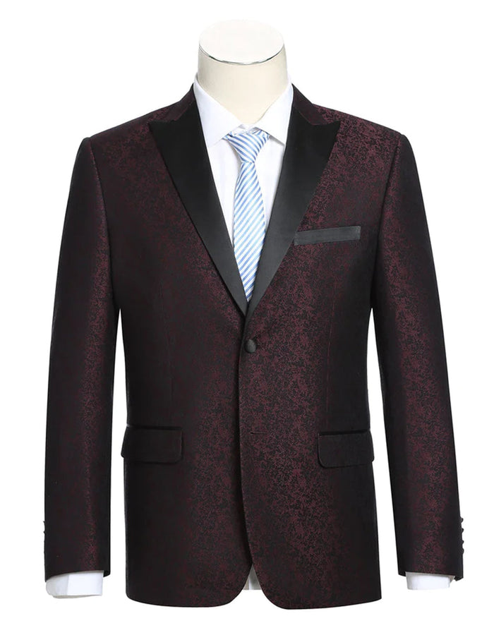 Satin Peak Lapel Paisley Blazer