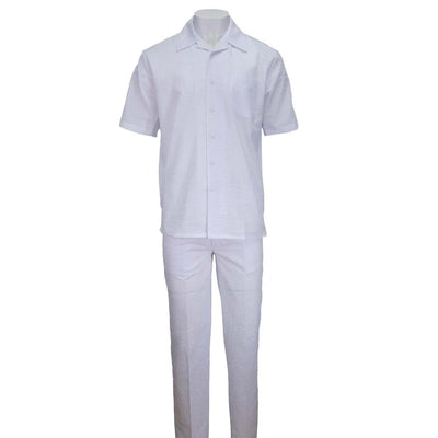 White Seersucker 2pc Set by Alligator Warehouse