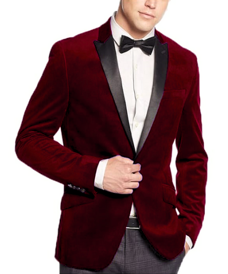 Men's Burgundy ~ Wine Maroon Big And Tall Blazers Velvet Velour Clearance Blazer Sport Coat 34 Short or Extra Small