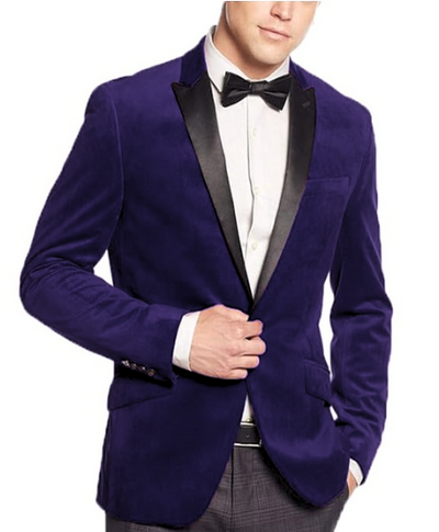 Purple Mens Big and Tall Velvet Blazer - Velvet Sport Coat
