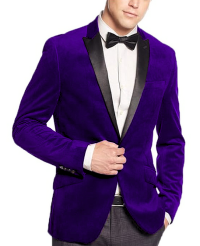 Purple Mens Big and Tall Velvet Blazer - Velvet Sport Coat