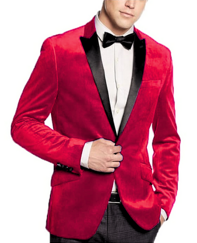 Red Mens Big and Tall Velvet Blazer - Velvet Sport Coat