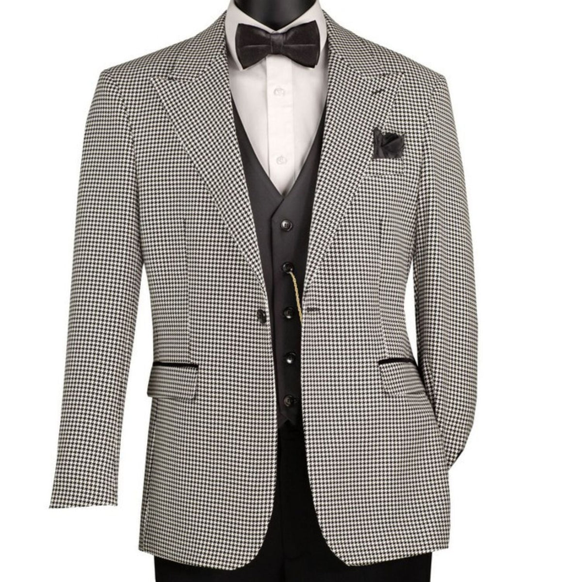Black houndstooth 3-piece suit - additional view 1