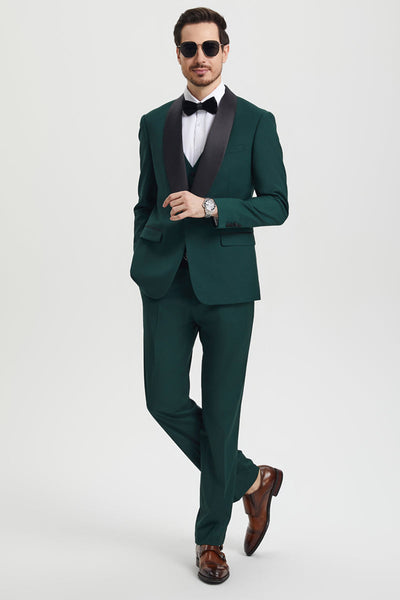 Stacy Adams Hunter Green Shawl Lapel Tuxedo