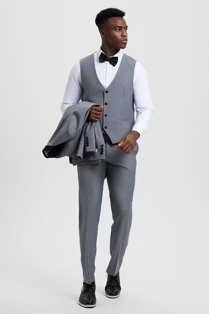 Stacy Adams Grey One Button Tuxedo