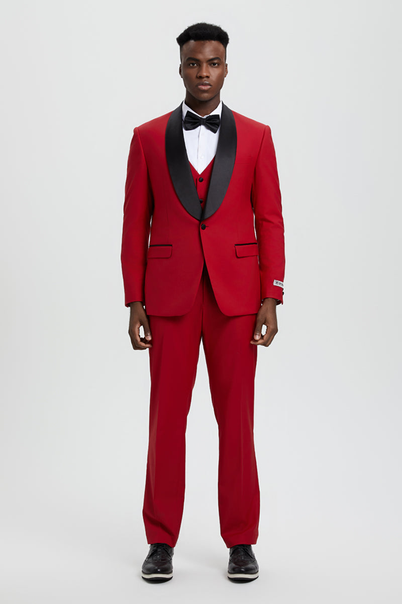 Stacy Adams Red Shawl Lapel Tuxedo