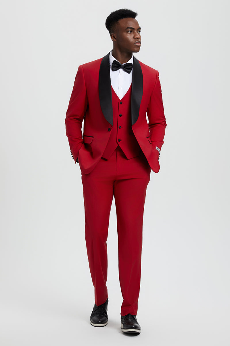Stacy Adams Red Shawl Lapel Tuxedo
