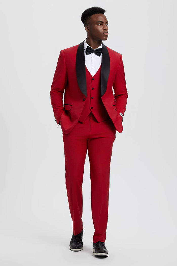Stacy Adams Red Shawl Lapel Tuxedo
