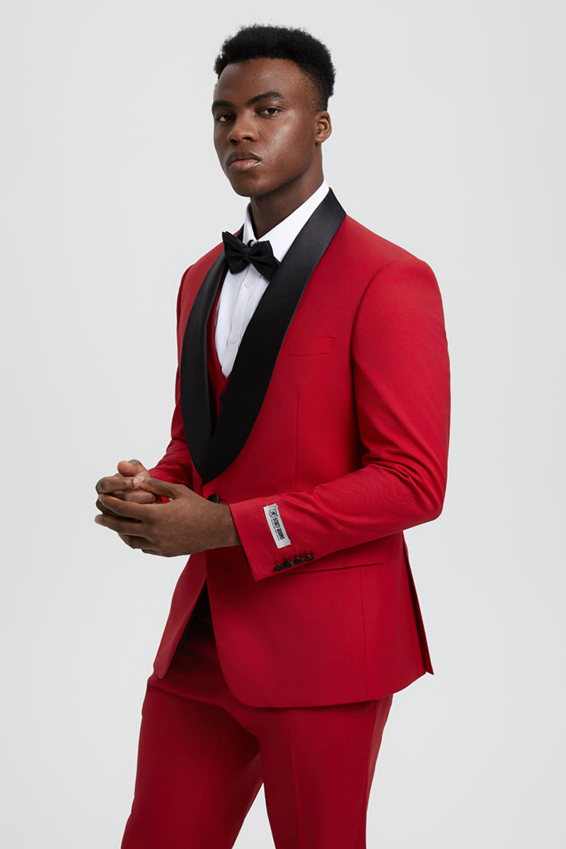 Stacy Adams Red Shawl Lapel Tuxedo