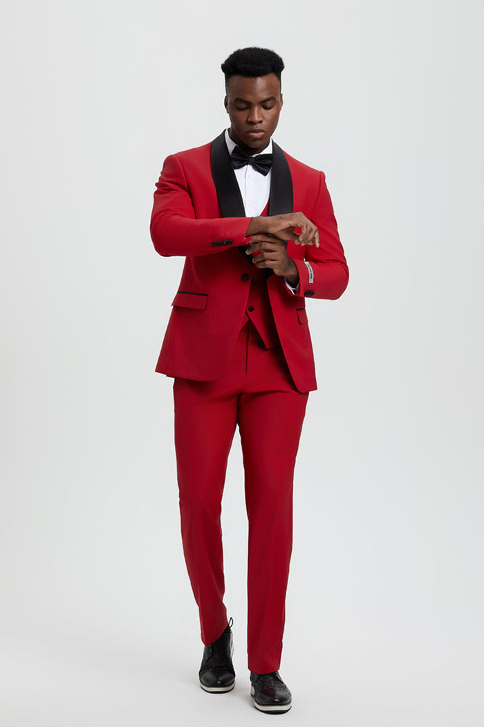 Stacy Adams Red Shawl Lapel Tuxedo