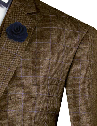Taupe Glen Plaid 3 Piece Suit-Venetian Collection