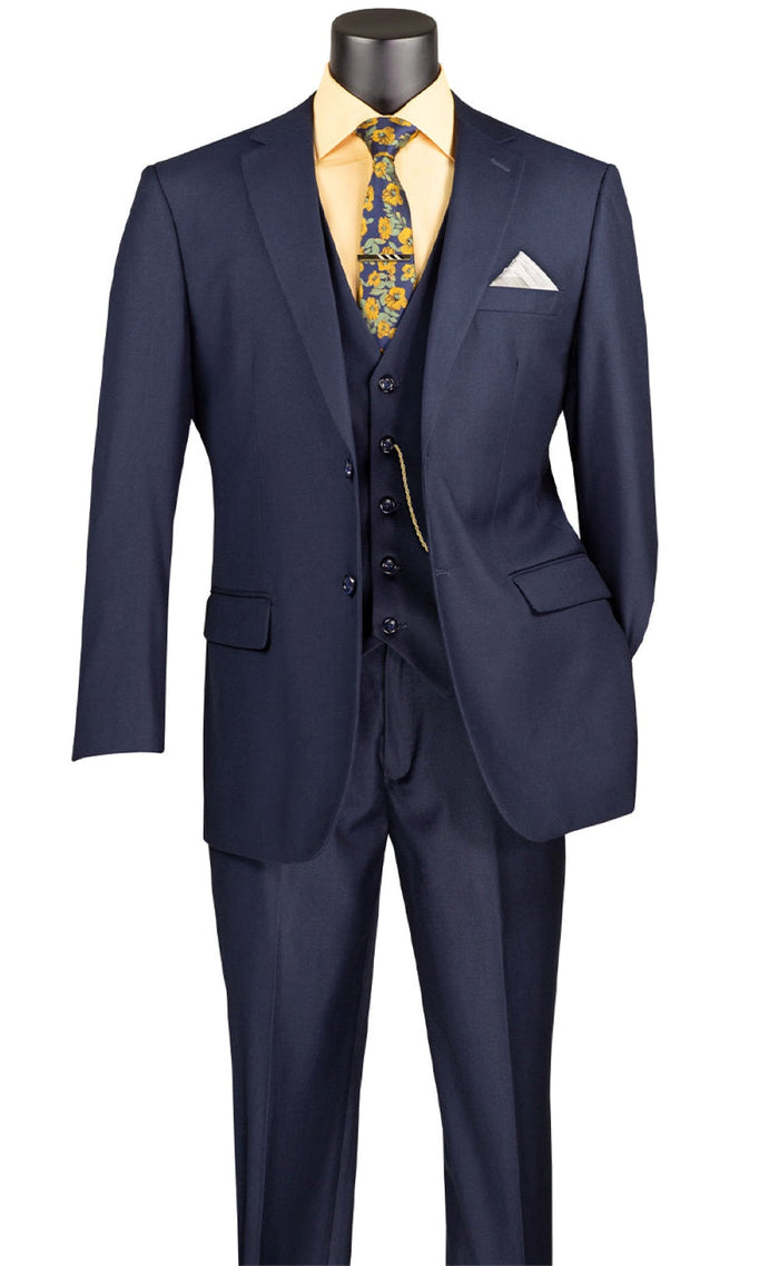 Morgan Regular Fit 3 Piece Navy Suit
