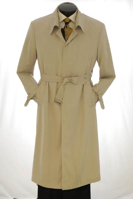 VINTC 482AFZ All Weather Men's Dress Coat Full Length Trench Coat ~ Ra VINTC 482AFZ All Weather Men's Dress Coat Full Length Trench Coat ~ Ra