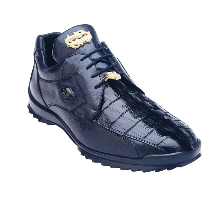 Belvedere Vasco Croc & Calf Sneaker Night Blue