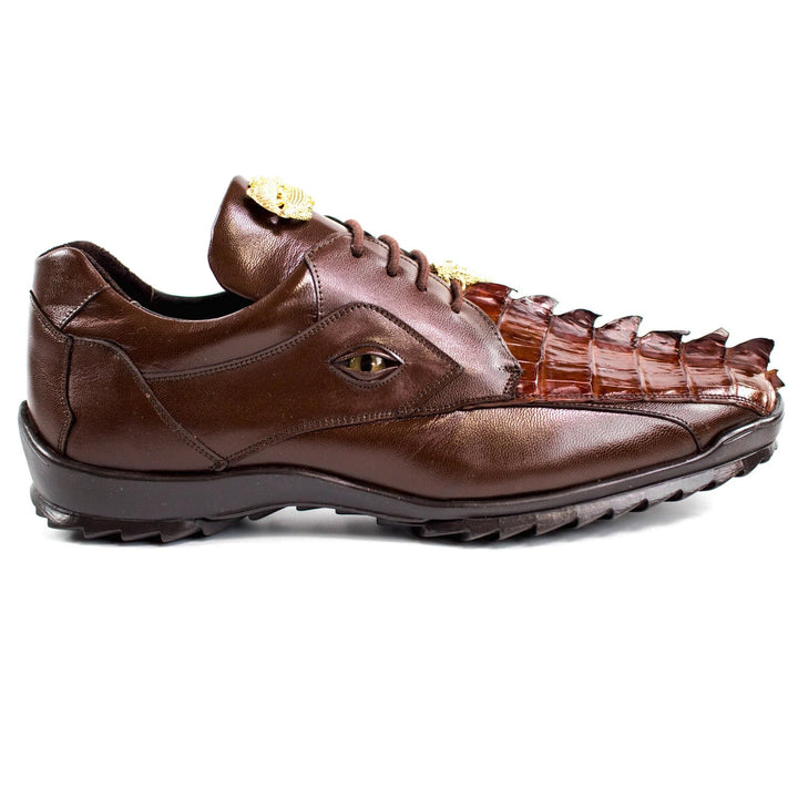 Belvedere Vasco Crocodile Tail Sneaker Tabac Brown