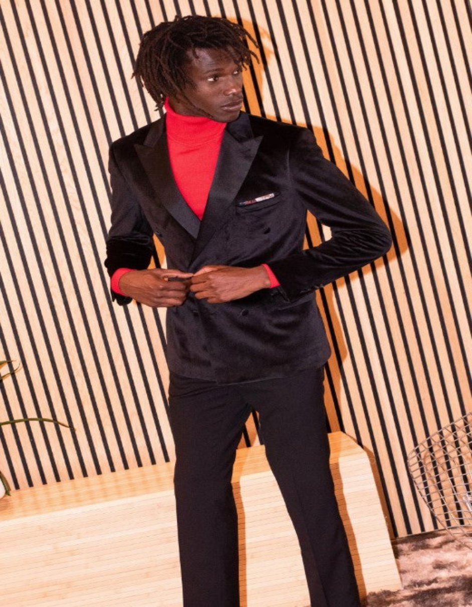 Double Breasted Velvet Tuxedo Dinner Suit