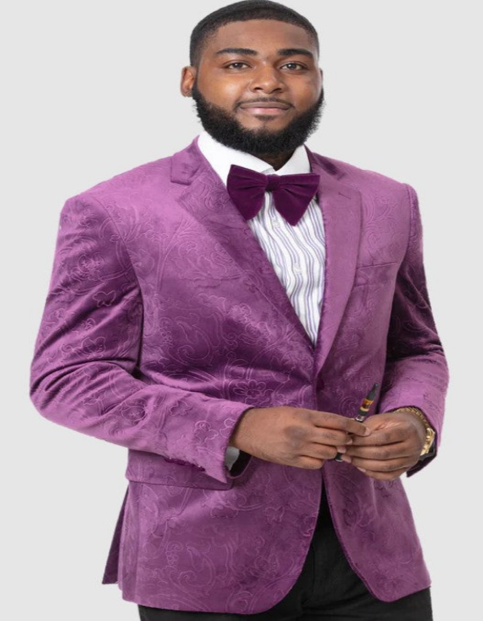 Paisley Velvet Dinner Jacket in Purple