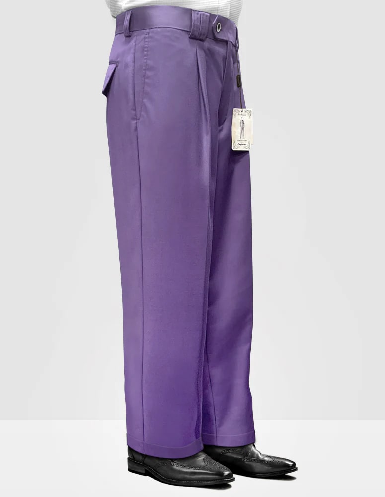 Lavender Wide Leg Italian Wool Pants