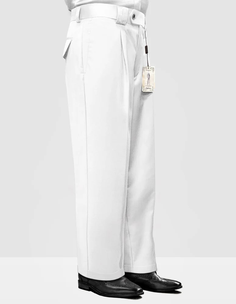 Solid Color White Wide Leg Pants by Statement Clothing