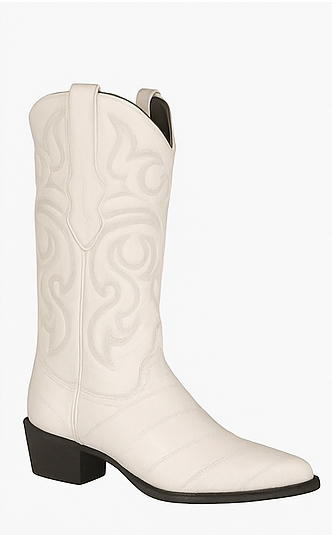 White Eel J-Toe Boots