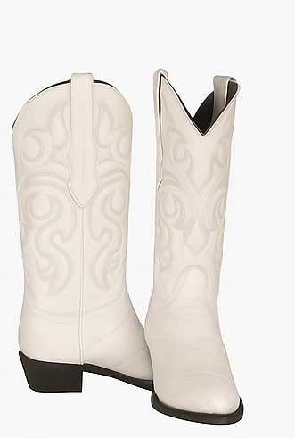 White Eel J-Toe Boots