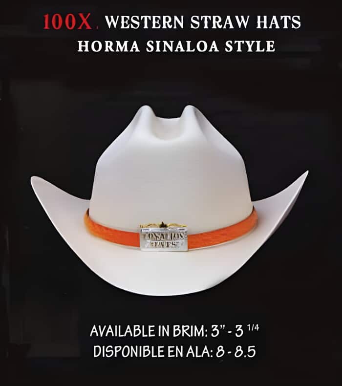 Western 100X Premium Straw Hat By Authentic Los altos