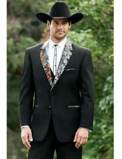 Western Tuxedo Cowboy Suit in Green-Brown Pattern