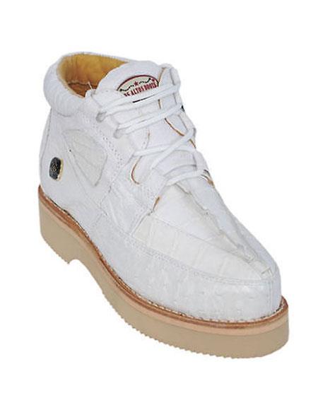 Men's Lace Up White Genuine Crocodile And Ostrich Los Altos Oxford Shoes Perfect Mens Ostrich Skin Shoes