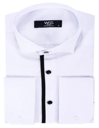 Black Stripe Detailed White Tuxedo Shirt