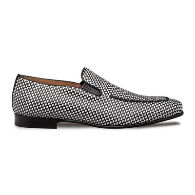 Mezlan Almeria Black/White Slip-On Calfskin Shoes