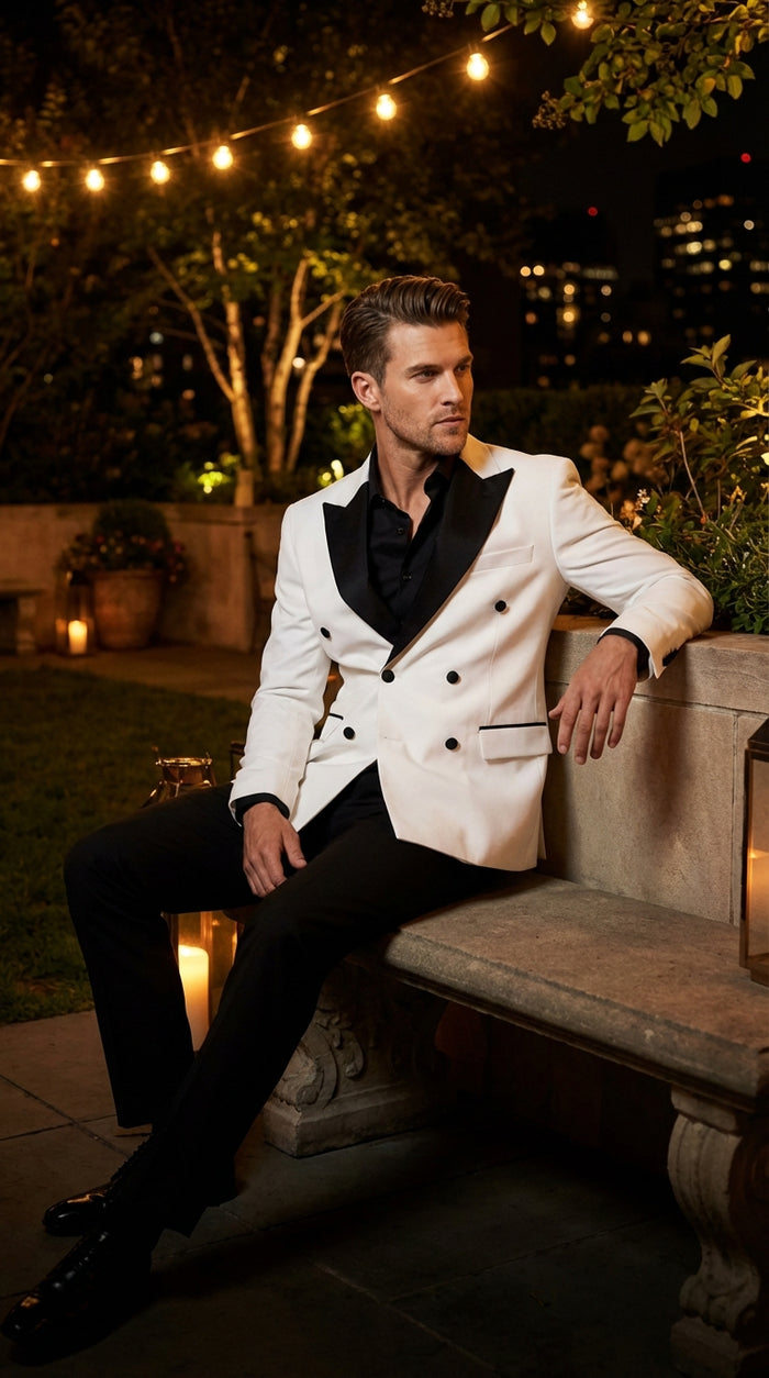 White Double Breasted Blazer