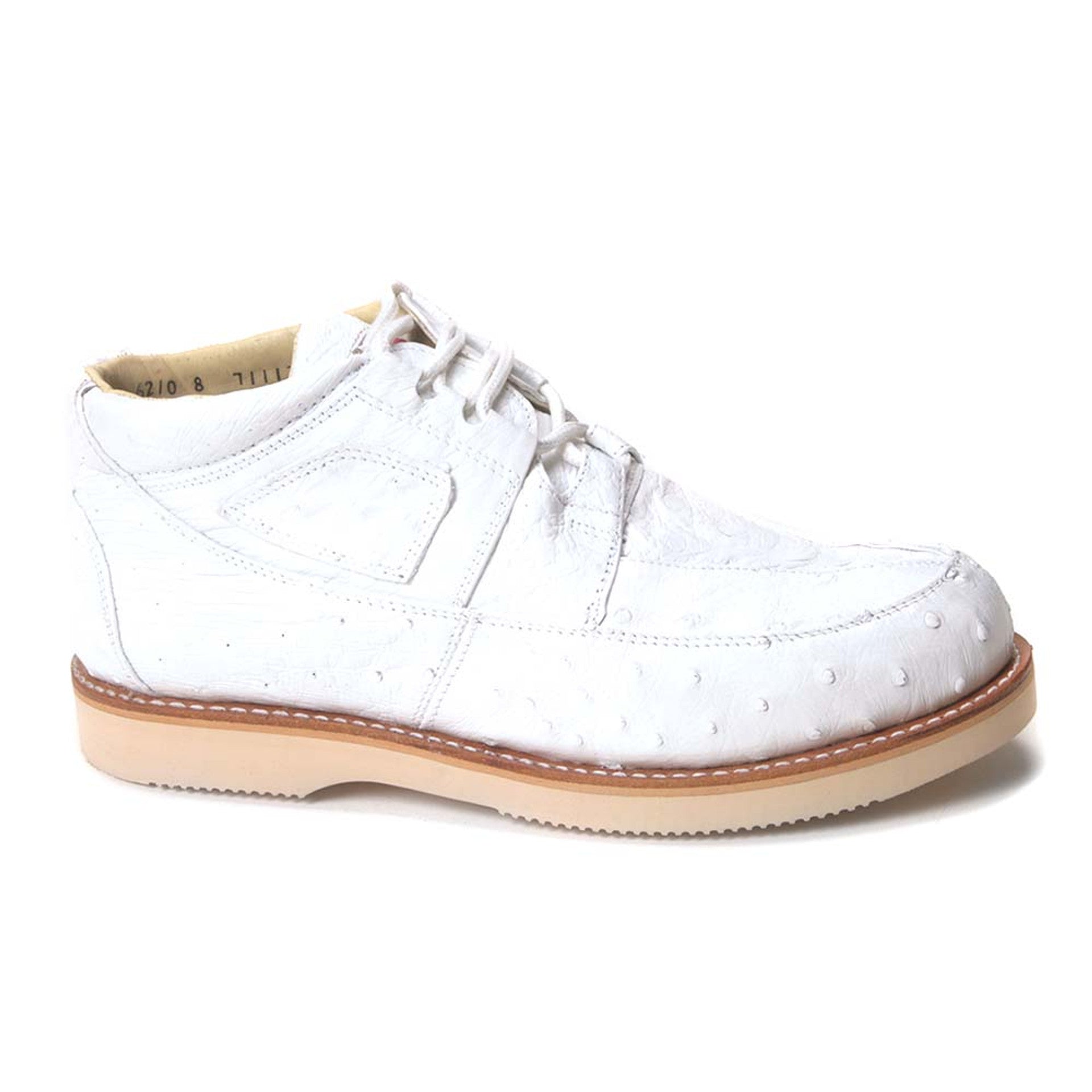 Los Altos White Full Ostrich Men's Sneaker