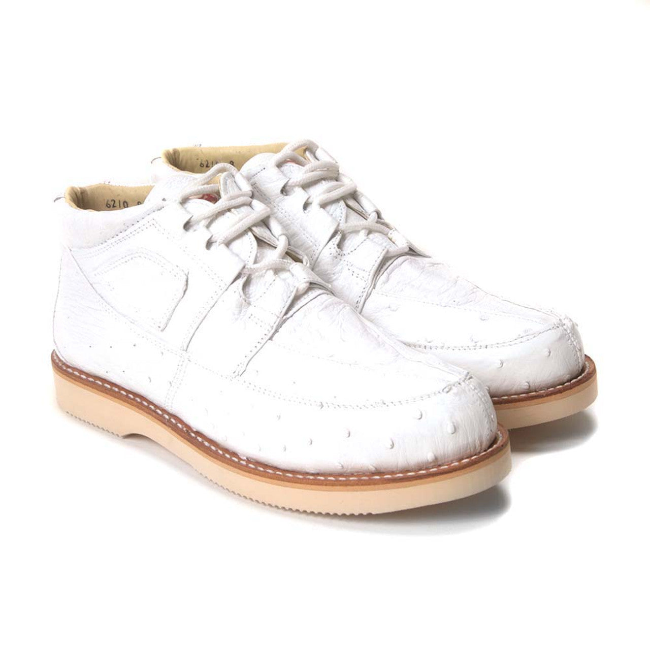 Los Altos White Full Ostrich Men's Sneaker