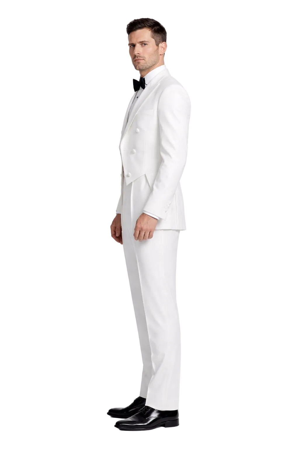 Classic Fit White Long Tail Tuxedo for Men