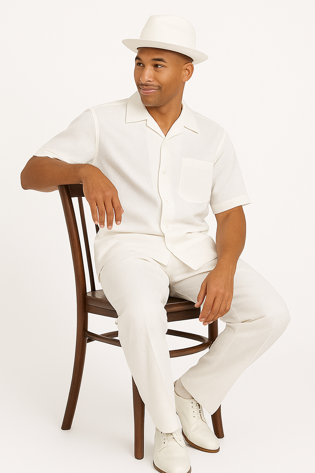 Mens Linen Walking Suit - "White" Summer Outfit - Mens Linen Suit
