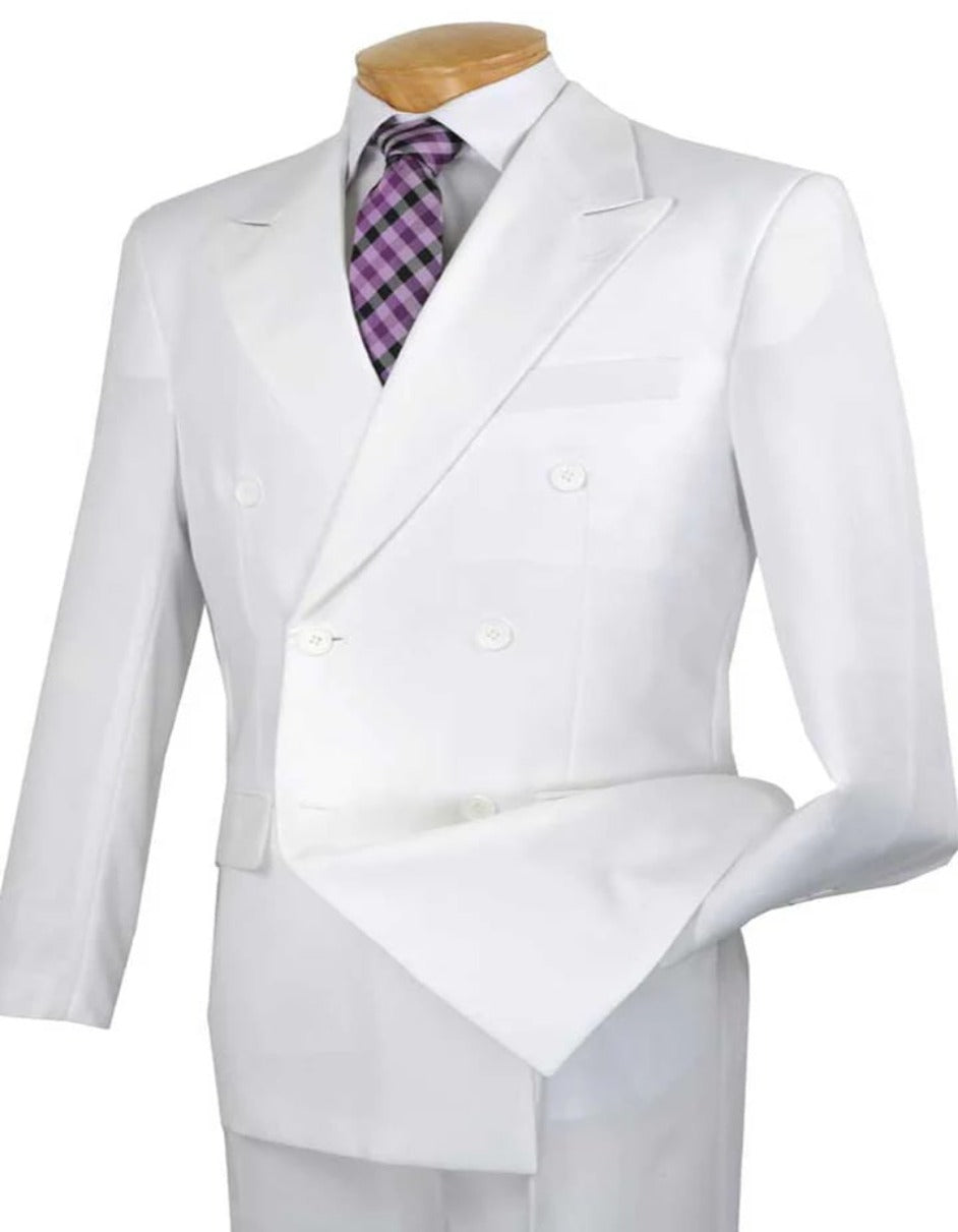 White Poplin Regular Fit Pleated Suit