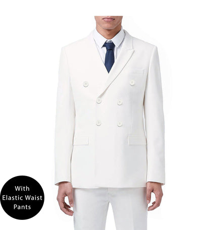 Ramses White Double Breasted 2 Piece Suit