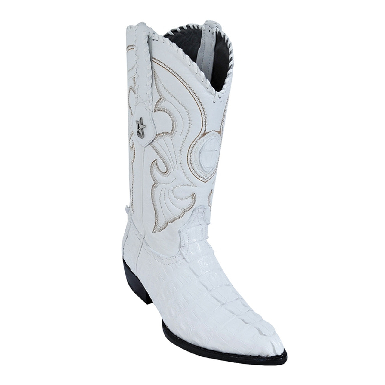 Los Altos White Caiman Tail Cowboy Boots
