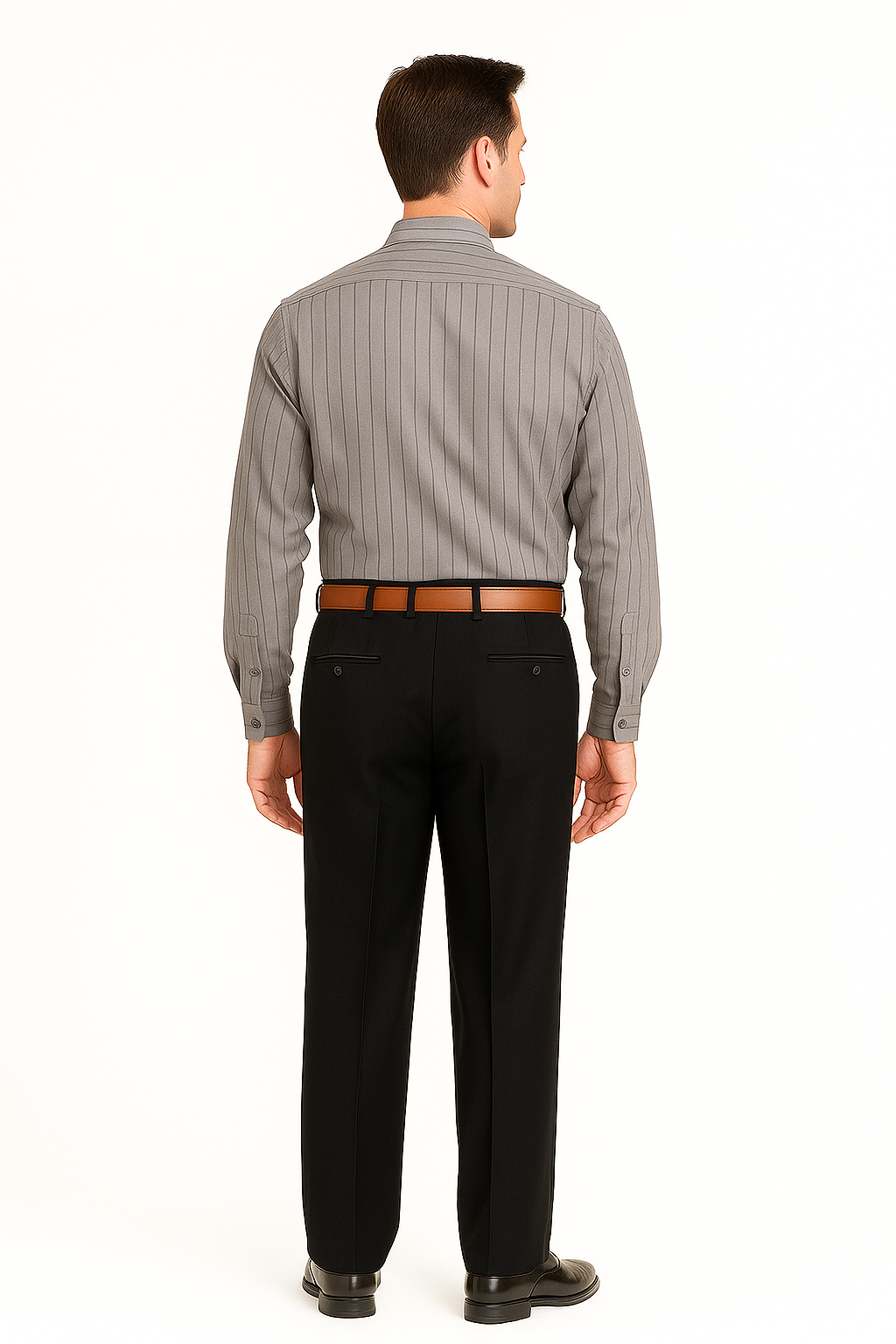 Men's Super 150's 100% Wool Wide Leg Dress Pants / Slacks Black unhemmed unfinished bottom