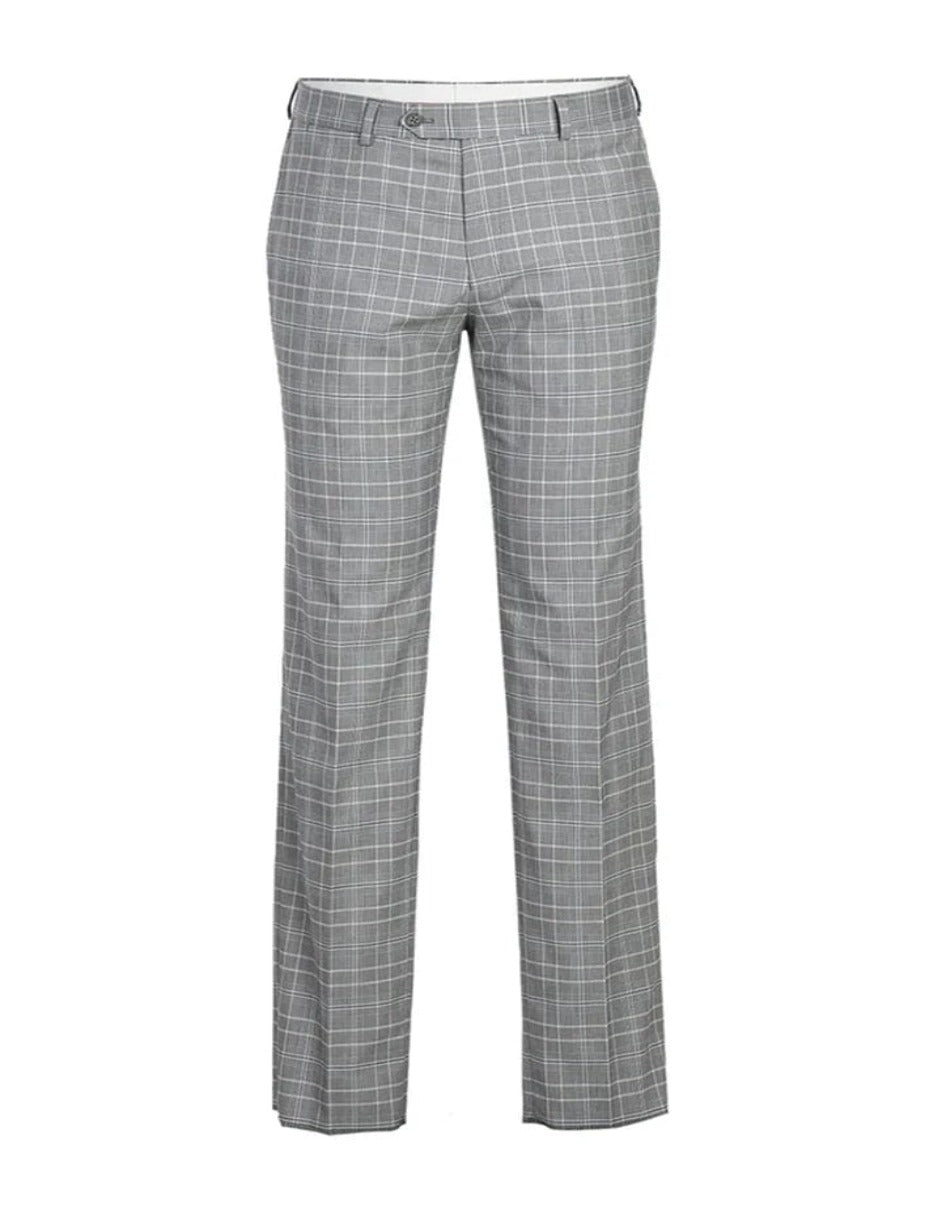 Smoke Windowpane Plaid Slim Fit Designer Suit