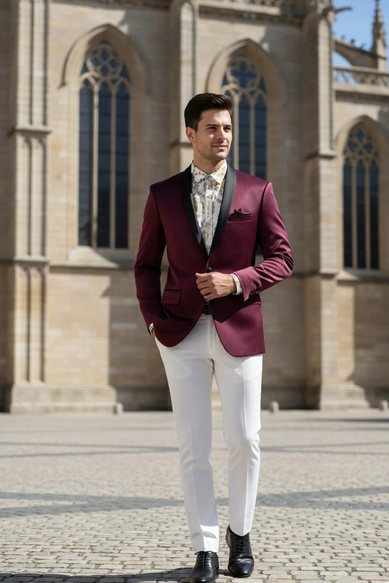 Wine Tuxedo Jacket