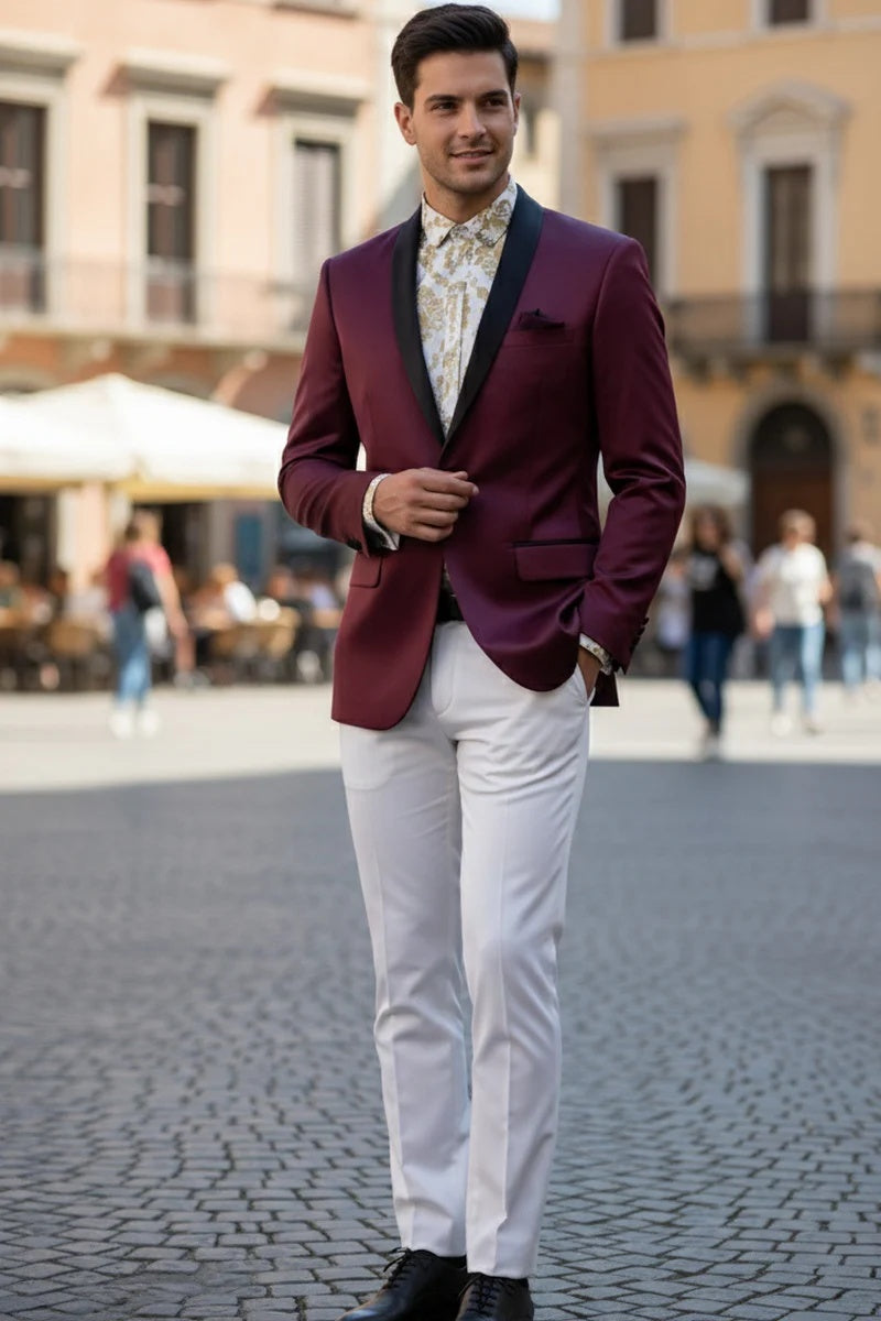 Wine Tuxedo Jacket