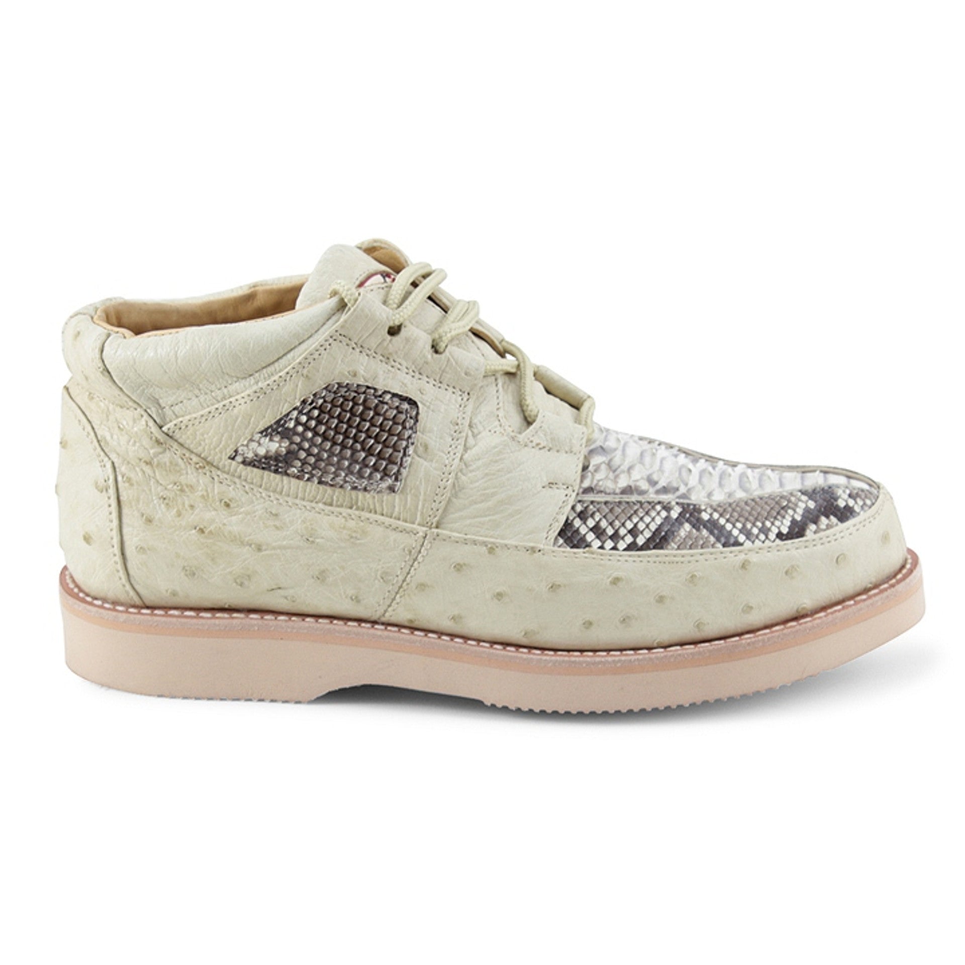 Winter White Python & Ostrich Boots by Los Altos