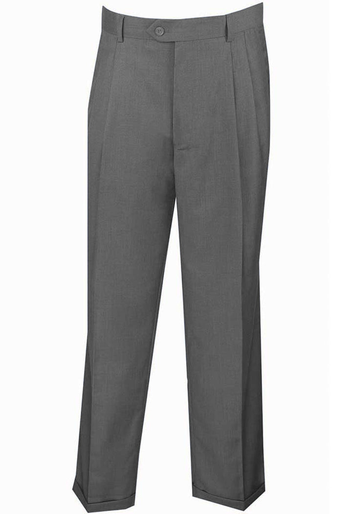 Grey Single Pleat Classic Fit Slacks