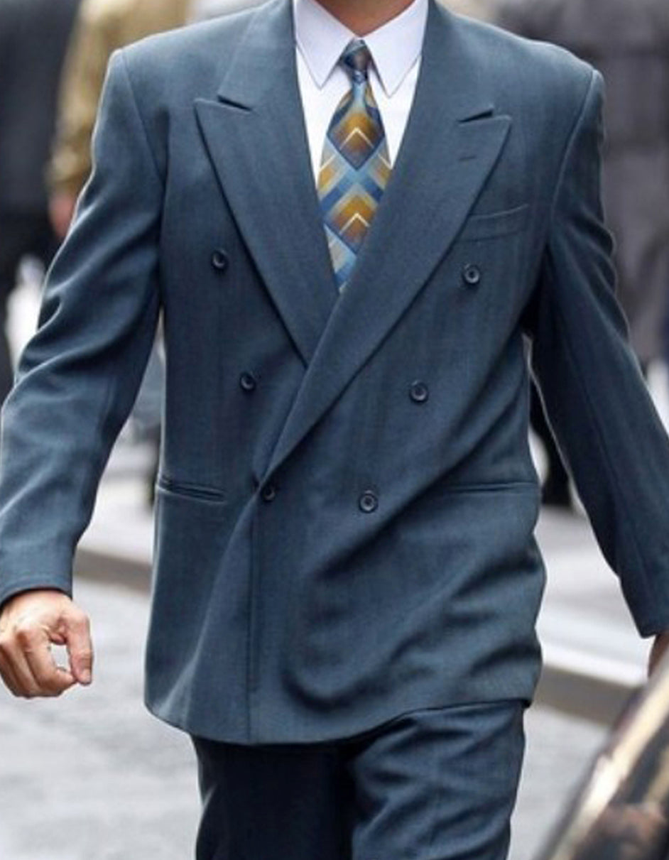 Double Breasted Charcoal Wall Street Suit