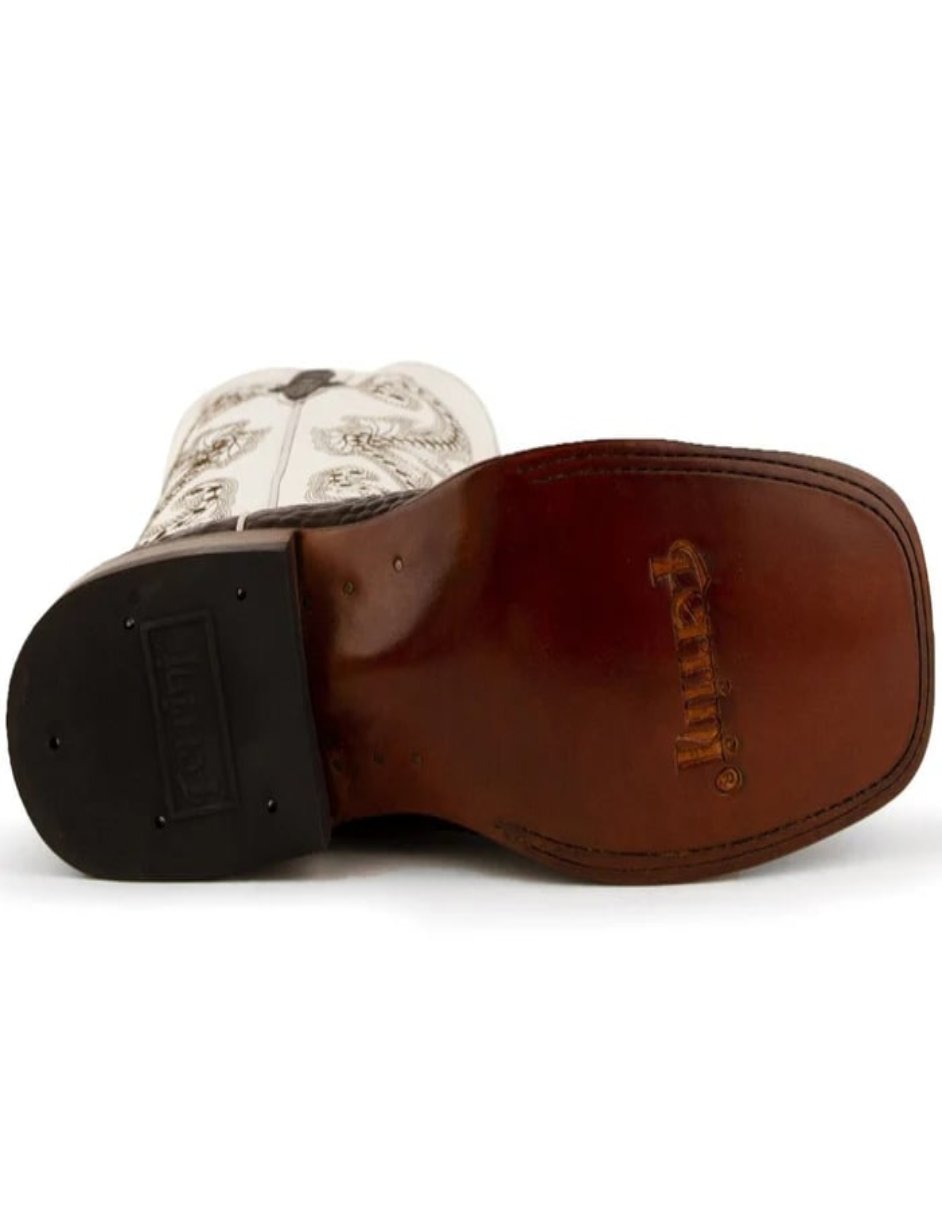 Ferrini Rancher Crocodile Print Square Toe Boots