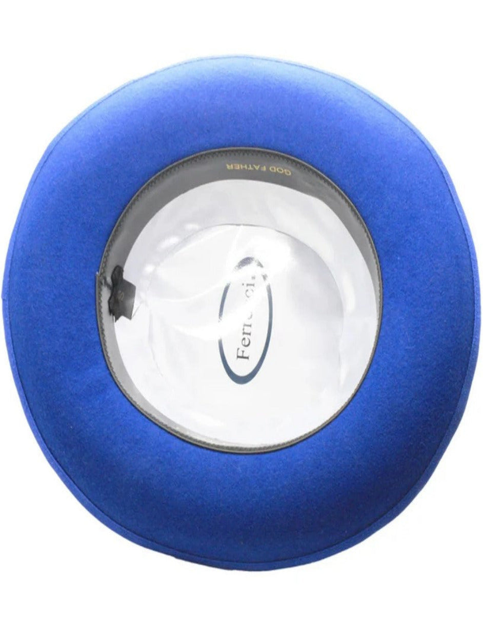 Royal Blue 1920s Fedora Gangster Hat